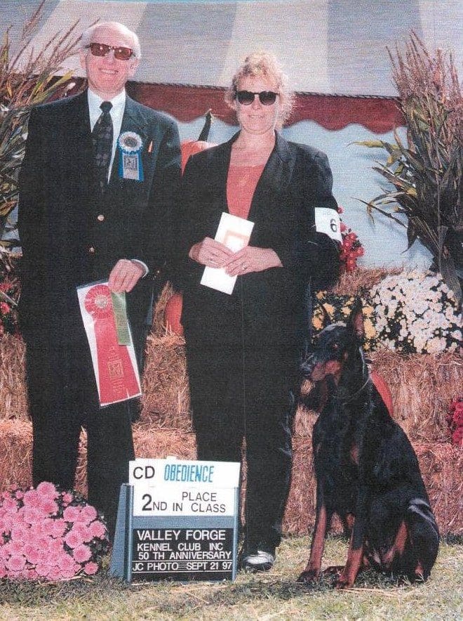 Cheetah and Debbie in Obedience